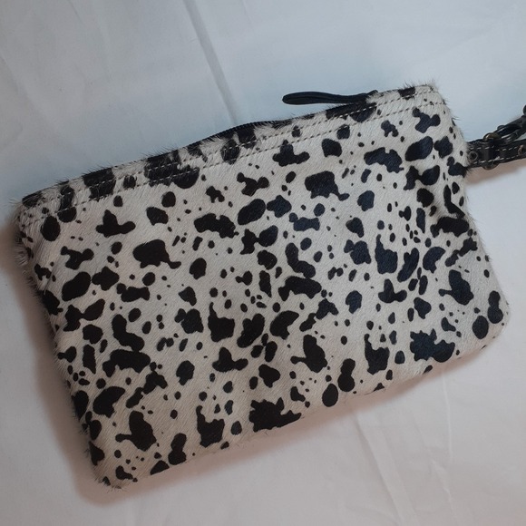 Myra Bag Wristlet Leather Country Animal‎ Print/Fur Small 9x6